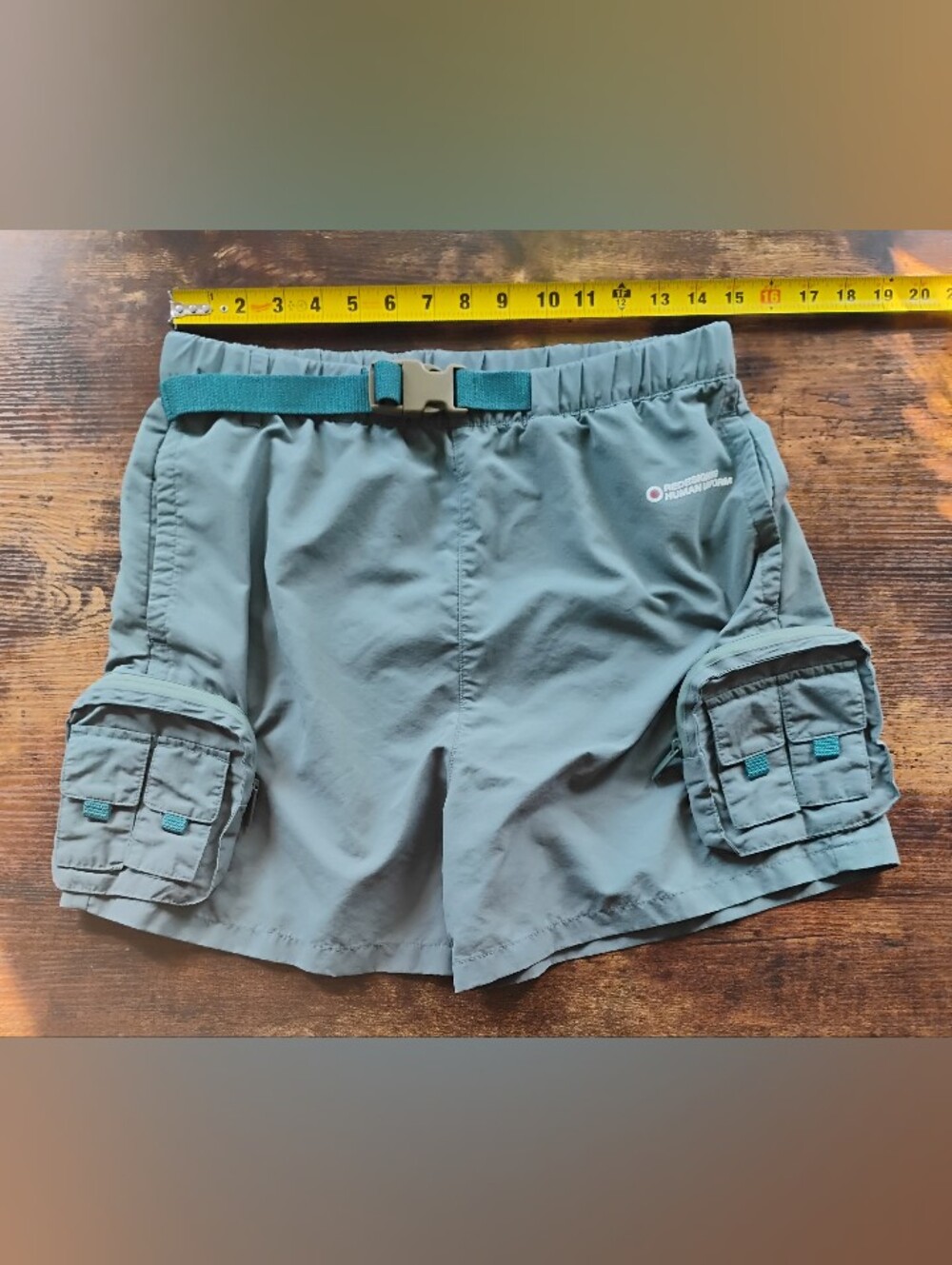 Zara Men's Teal Cargo Shorts with Utility Pockets